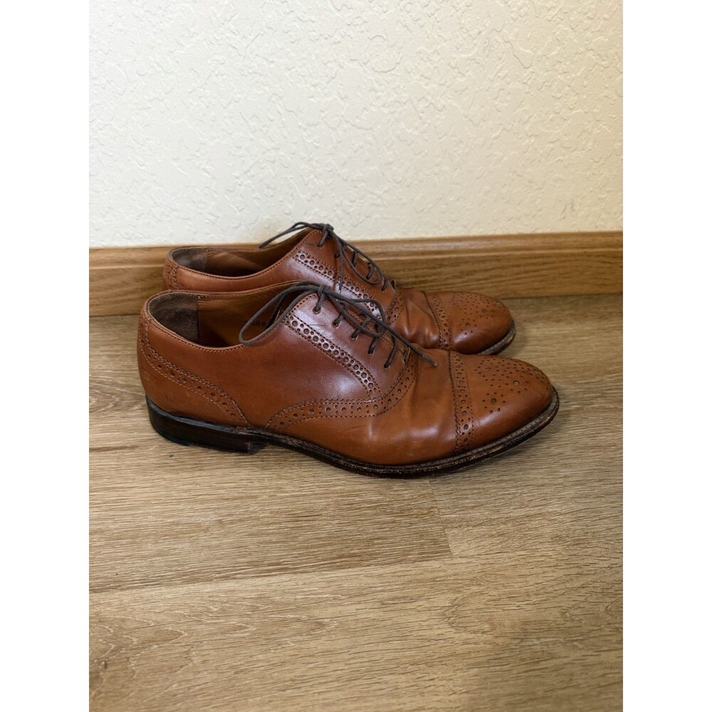 JCrew Ludlow Semi-Brogue Oxfords 9.5 English Tan Leather Shoes C8896